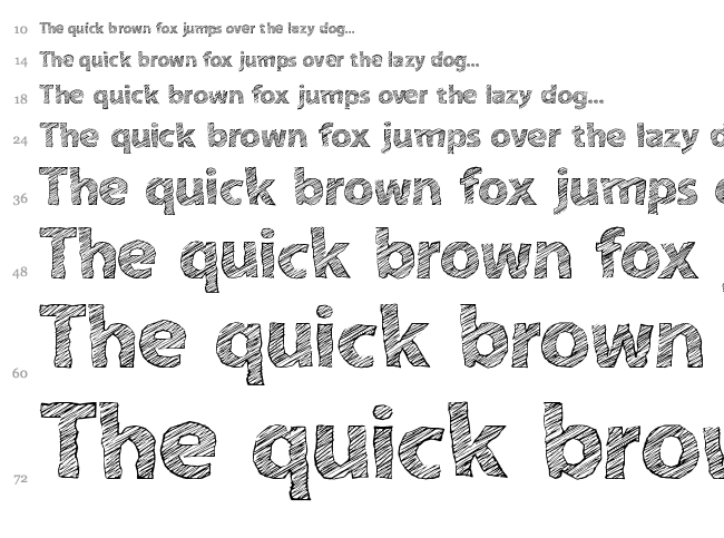 A bit Sketchy font waterfall
